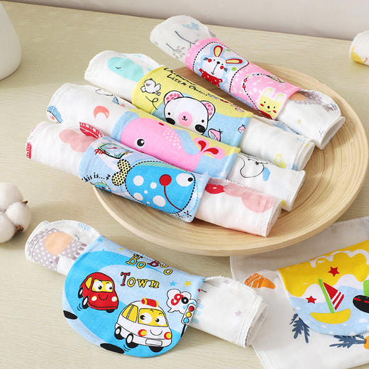 【4条装】儿童纯棉吸汗巾四层纱布隔汗巾男女童大中小号幼儿园垫背巾 商品图1