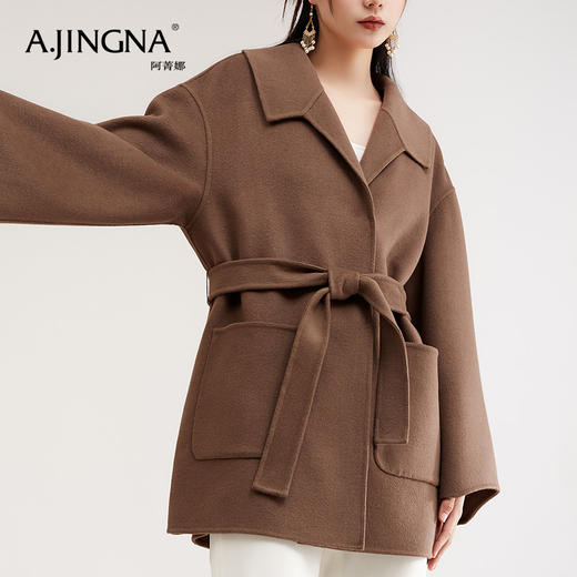 【限时折扣】阿菁娜高端时尚高阶艺术品气质款大衣A27D111059 商品图1