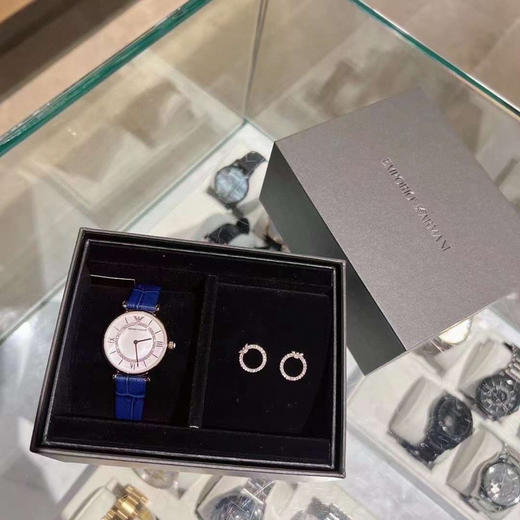 国内现货1088元！原盒带有礼品小票阿玛尼摩天轮套装 玫瑰金色表圈，型号AR80053 商品图3