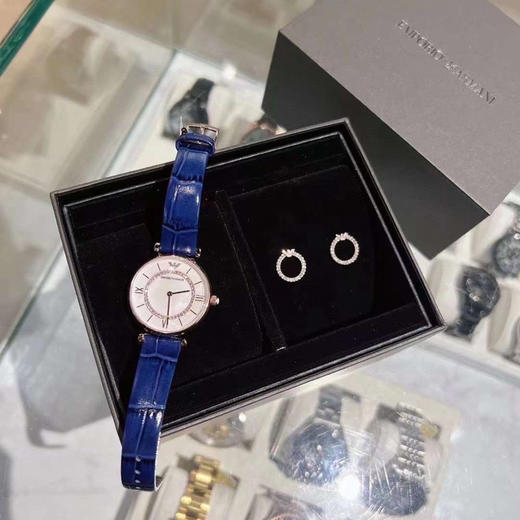 国内现货1088元！原盒带有礼品小票阿玛尼摩天轮套装 玫瑰金色表圈，型号AR80053 商品图0