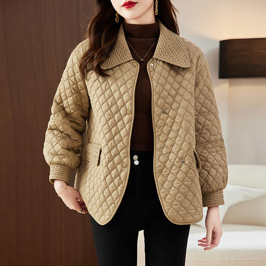 新款韩版宽松显瘦，小个子短款翻领羽绒服菱格外套HR-A71-969 商品图0