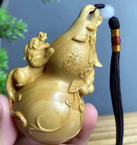 8cm大貔貅葫芦挂件°黄杨 商品图0