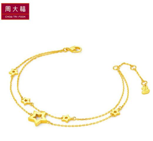 【七夕】周大福 17916系列 夜空中的星 22K金手链 E122824 15cm 商品图2