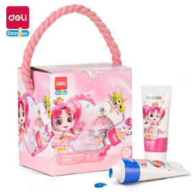 得力73948_音乐公主爱美莉手指画颜料6色(混)(盒)