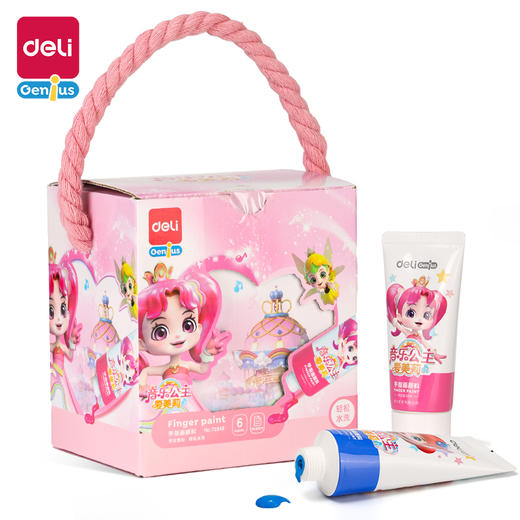 得力73948_音乐公主爱美莉手指画颜料6色(混)(盒) 商品图0