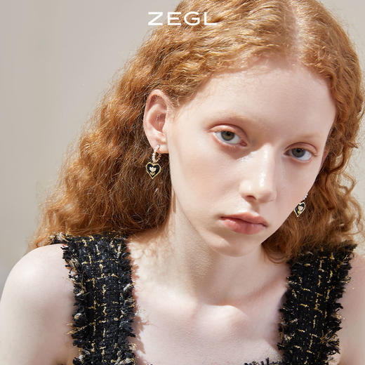 ZEGL郁金香爱心耳环女小众设计感高级人造珍珠耳钉925银针耳饰品 商品图3