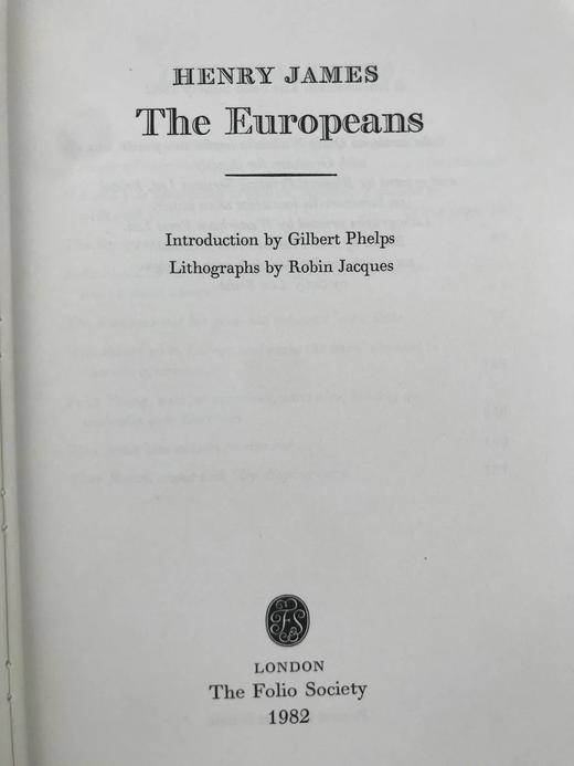 含藏书票！亨利·詹姆斯《欧洲人》 9幅插图 精装18开带书匣 商品图3