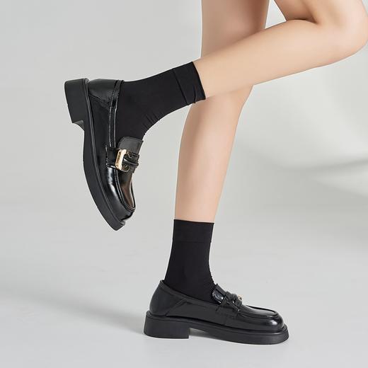 ZHR乐福鞋女2023年新款春季网红低跟ins潮小皮鞋时尚百搭圆头单鞋 商品图6