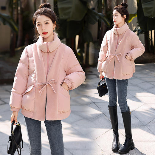 宽松休闲，新款90白鸭绒过膝长款连帽羽绒服HR-ZYQ288 商品图1