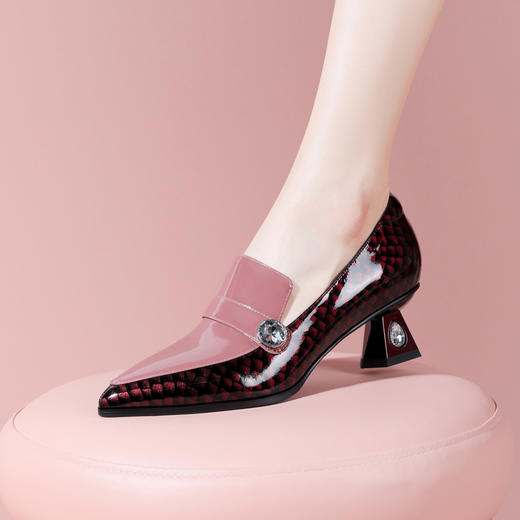 时尚百搭，漆皮+超迁皮高跟小皮鞋YSML-A002-K469 商品图2