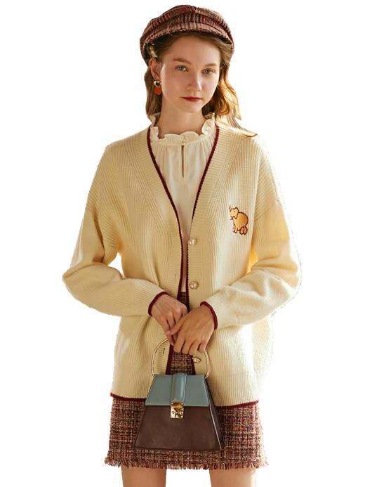 欧芮儿2020春装新款宽松外穿慵懒风毛针织衫开衫毛衣初春外套 商品图3