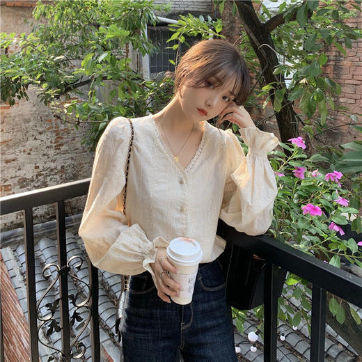 温柔风上衣女装春秋季外穿2023新款法式设计感百搭洋气质长袖衬衫 商品图2