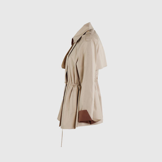 后背定扣系带短风衣 商品图1