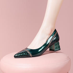 舒适百搭，漆皮亮面低跟小皮鞋YSML-A036-K479