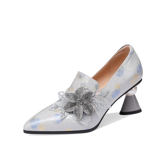 春季新款，镶钻花朵真皮高跟单鞋YSML-A016-H827 商品图6