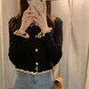 法式短款翻领内搭修身长袖毛衣女针织衫2023秋冬打底衫小个子上衣 商品缩略图2