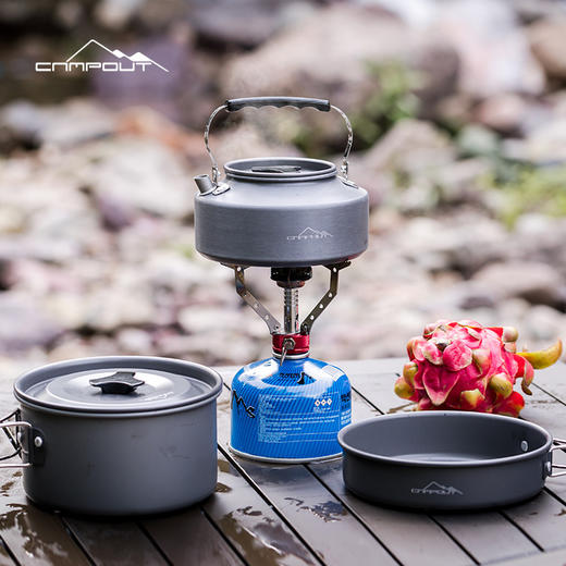 【露营专场】CAMPOUT户外用品套锅便携炊具1-3人露营装备锅具3件套野营餐具 商品图0
