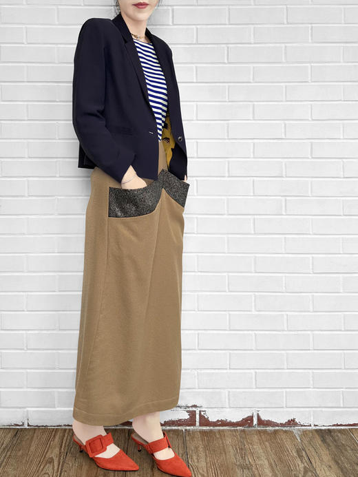 TYNVIE 小纽扣复古短西装- 深海蓝 商品图4