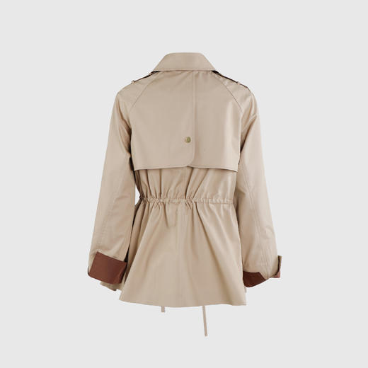 后背定扣系带短风衣 商品图2