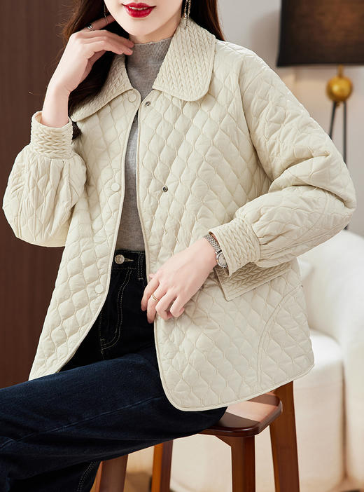 新款韩版宽松显瘦，小个子短款翻领羽绒服菱格外套HR-A71-969 商品图2