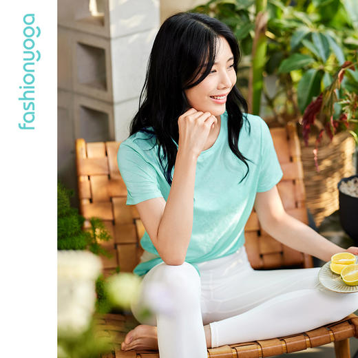 【捡漏不退换】F12306凡圣瑜伽庭花运动长款T恤（不含胸垫） 商品图6