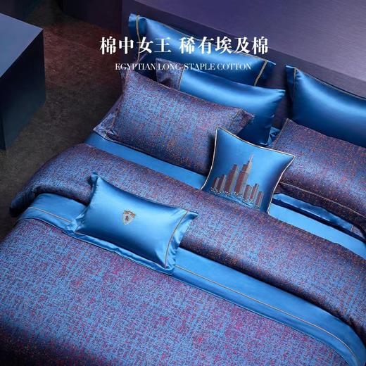 【6F】寐埃及长绒棉色织提花四件套：摩登夜色 商品图2