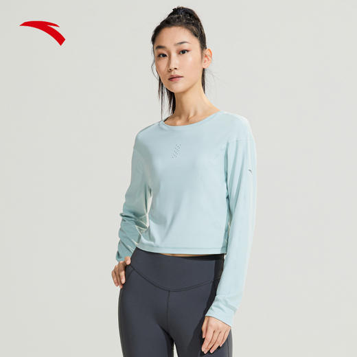 【L断码】安踏速干衣丨健身衣女款长袖T恤宽松打底针织衫跑步服162317401【无货退款，介意勿拍】 商品图2