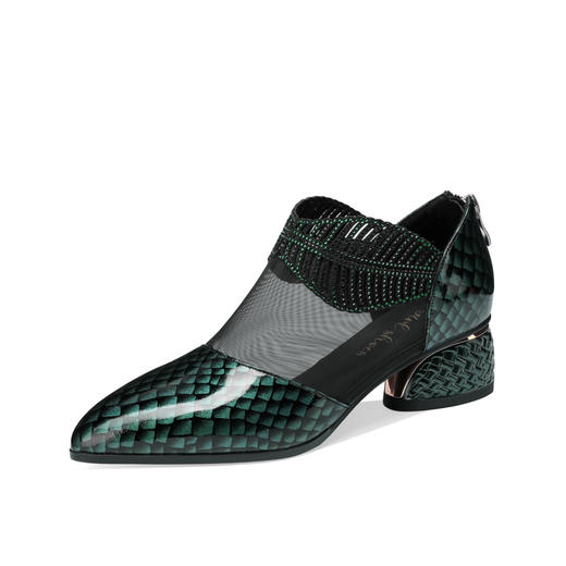 舒适百搭，网纱拼接粗跟低跟凉鞋YSML-A027-K410 商品图6