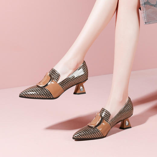 个性格纹，漆皮+超迁皮撞色皮鞋YSML-A002-K316 商品图1
