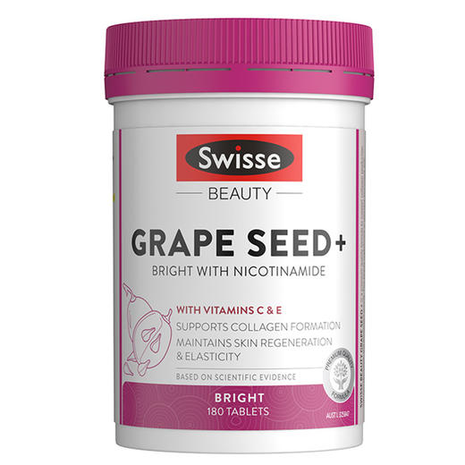 【保税仓】澳洲Swisse葡萄籽烟酰胺片180粒 含原花青素及烟酰胺 亮颜焕肤 有效期25年以后 商品图1