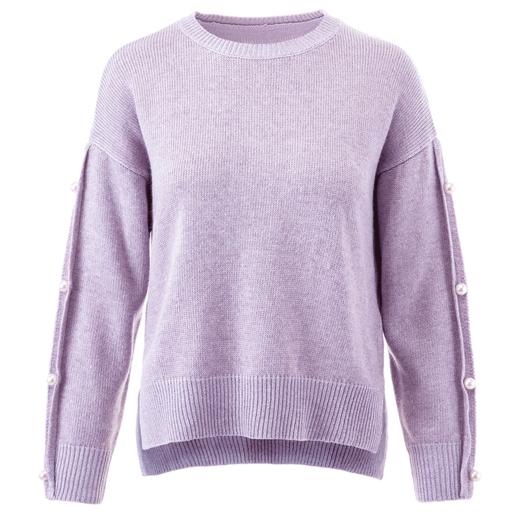 欧芮儿钉珠毛衣女开叉春装2019新款插肩袖针织衫百搭圆领毛衫 商品图3