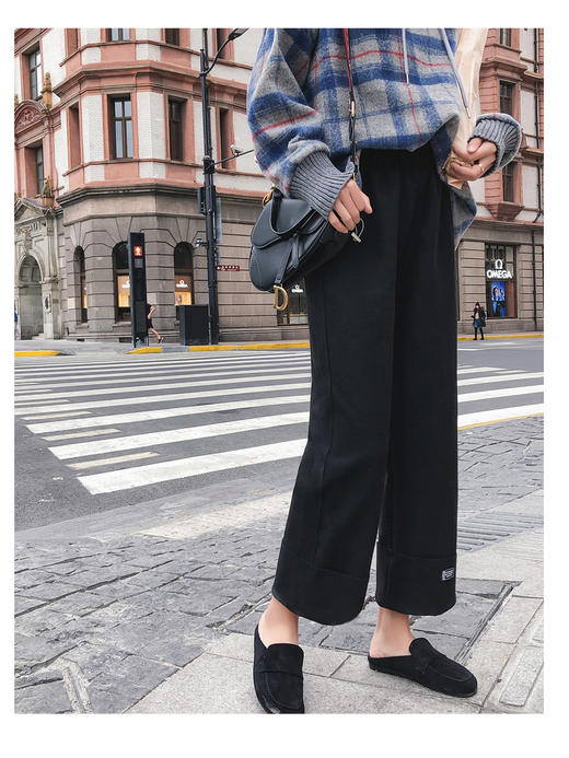 裁缝学苑 AG10毛呢阔腿裤高腰直筒宽松九分1 1服装裁剪图牛皮纸样 商品图4