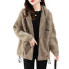 新款时尚，气质皮毛一体毛呢加厚连帽外套HR-A77-1069 商品缩略图5