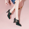 优雅个性，蛇纹漆皮亮面真皮高跟花朵单鞋YSML-A009-H779 商品缩略图4