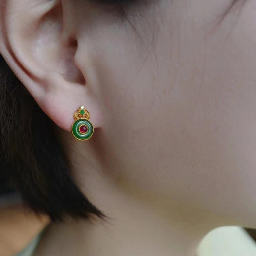 龢盒原创 18k金开运福禄耳钉 商品图3