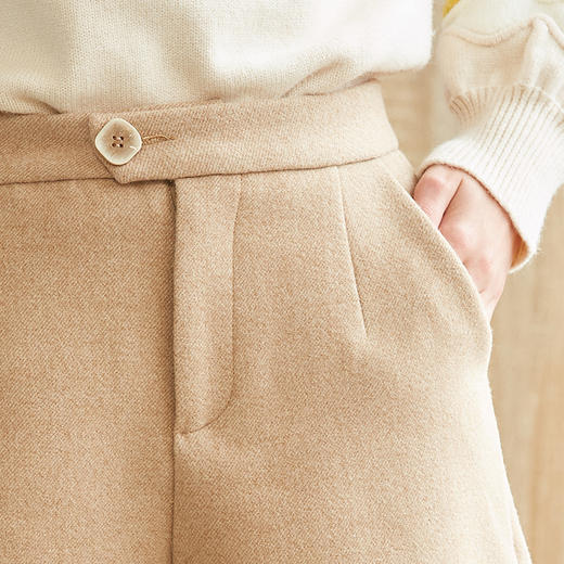 欧芮儿2020春装新款高腰休闲裤显瘦直筒短裤时尚百搭宽松阔腿裤 商品图2