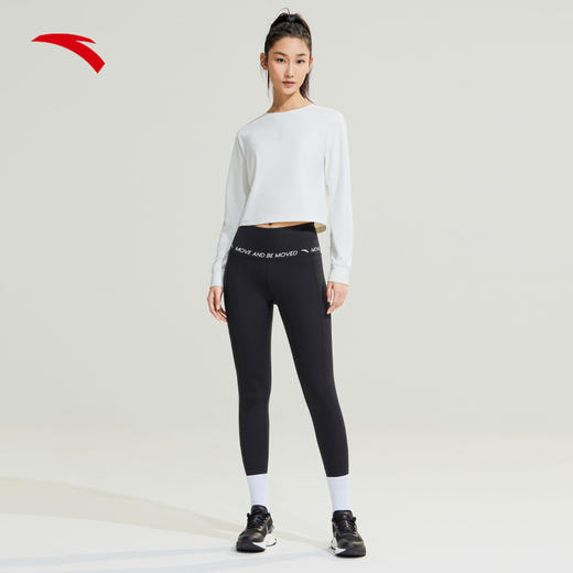 【L断码】安踏速干衣丨健身衣女款长袖T恤宽松打底针织衫跑步服162317401【无货退款，介意勿拍】 商品图0