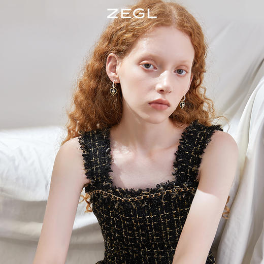 ZEGL郁金香爱心耳环女小众设计感高级人造珍珠耳钉925银针耳饰品 商品图1