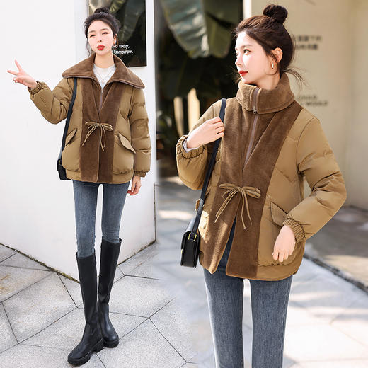 宽松休闲，新款90白鸭绒过膝长款连帽羽绒服HR-ZYQ288 商品图0