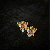龢盒原创 18k金镶天然火欧珀风筝耳钉 商品缩略图3