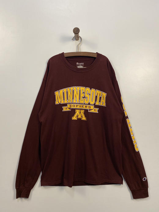 Champion 冠军 明尼苏达大学金地鼠队 长袖T恤 _SLT(L) 商品图1
