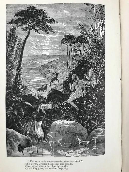 1896年 弥尔顿诗集 约8幅插图 漆布精装32开 商品图10