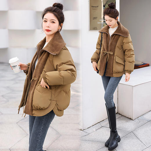 宽松休闲，新款90白鸭绒过膝长款连帽羽绒服HR-ZYQ288 商品图3