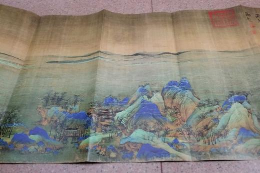 中国历代绘画大师长卷经典：《千里江山图》，王孟溪绘，开本580mm*1010mm，大16开，折页装，四川美术出版社2017年版，定价260，售价88元 商品图7