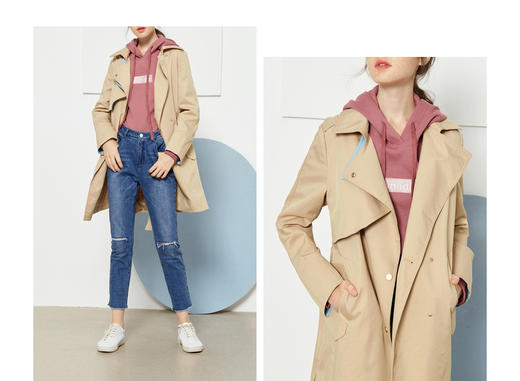 裁缝学苑 AG04中长款女士风衣1:1实物服装纸样剪裁图纸牛皮纸样 商品图4