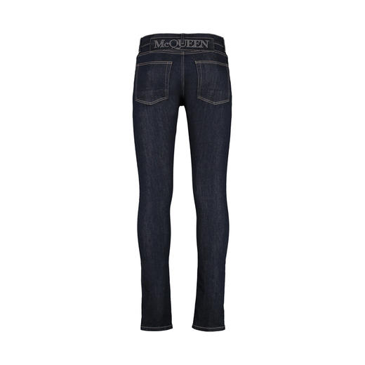 ALEXANDER MCQUEEN 亚历山大.麦昆 男士棉质字母徽标口袋直筒休闲牛仔裤 蓝色 650101 QSY48 4142 商品图1