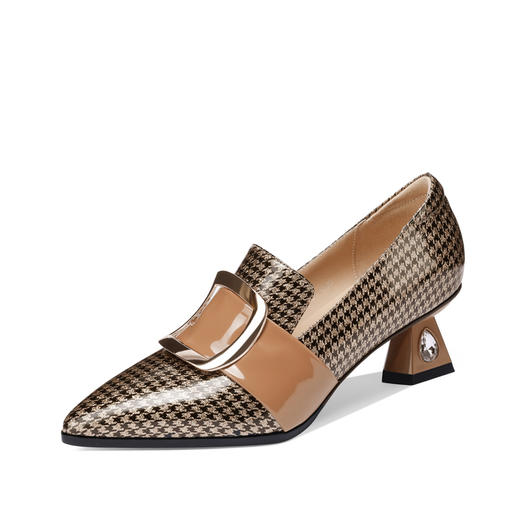 个性格纹，漆皮+超迁皮撞色皮鞋YSML-A002-K316 商品图6