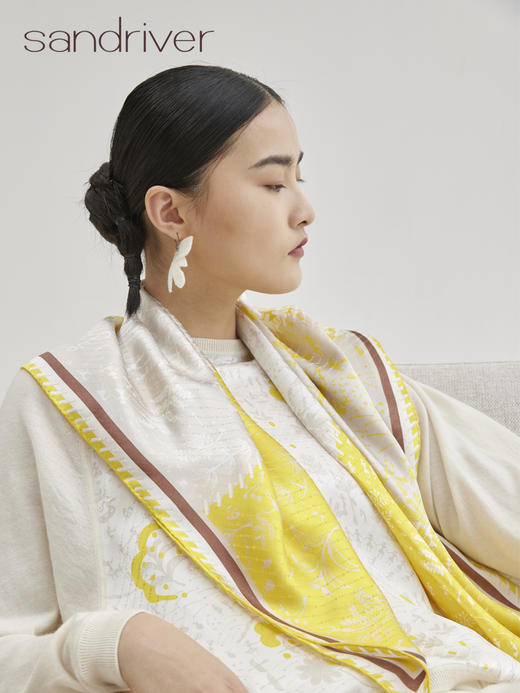 真丝印花方巾 SJS94P105W 商品图1