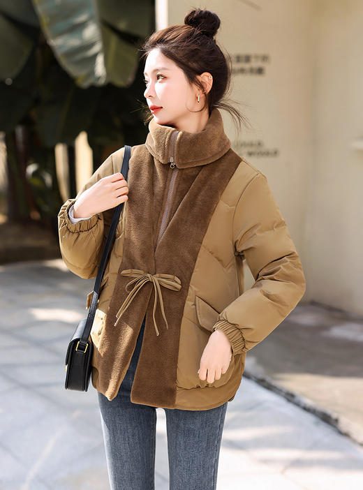 宽松休闲，新款90白鸭绒过膝长款连帽羽绒服HR-ZYQ288 商品图6