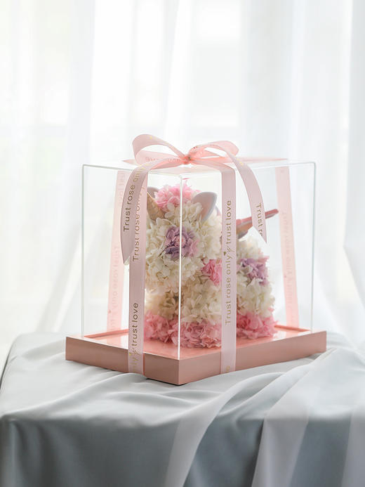 VBEINGS花语 梦幻绣球独角兽 mini款 永生花玫瑰礼盒情人节送女友表白老婆生日礼物摆件 商品图8